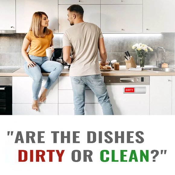 Dishwasher Magnet Clean Dirty Sign, Strong Magnet for Dishwasher, Sleek Design - Picture 3 of 7